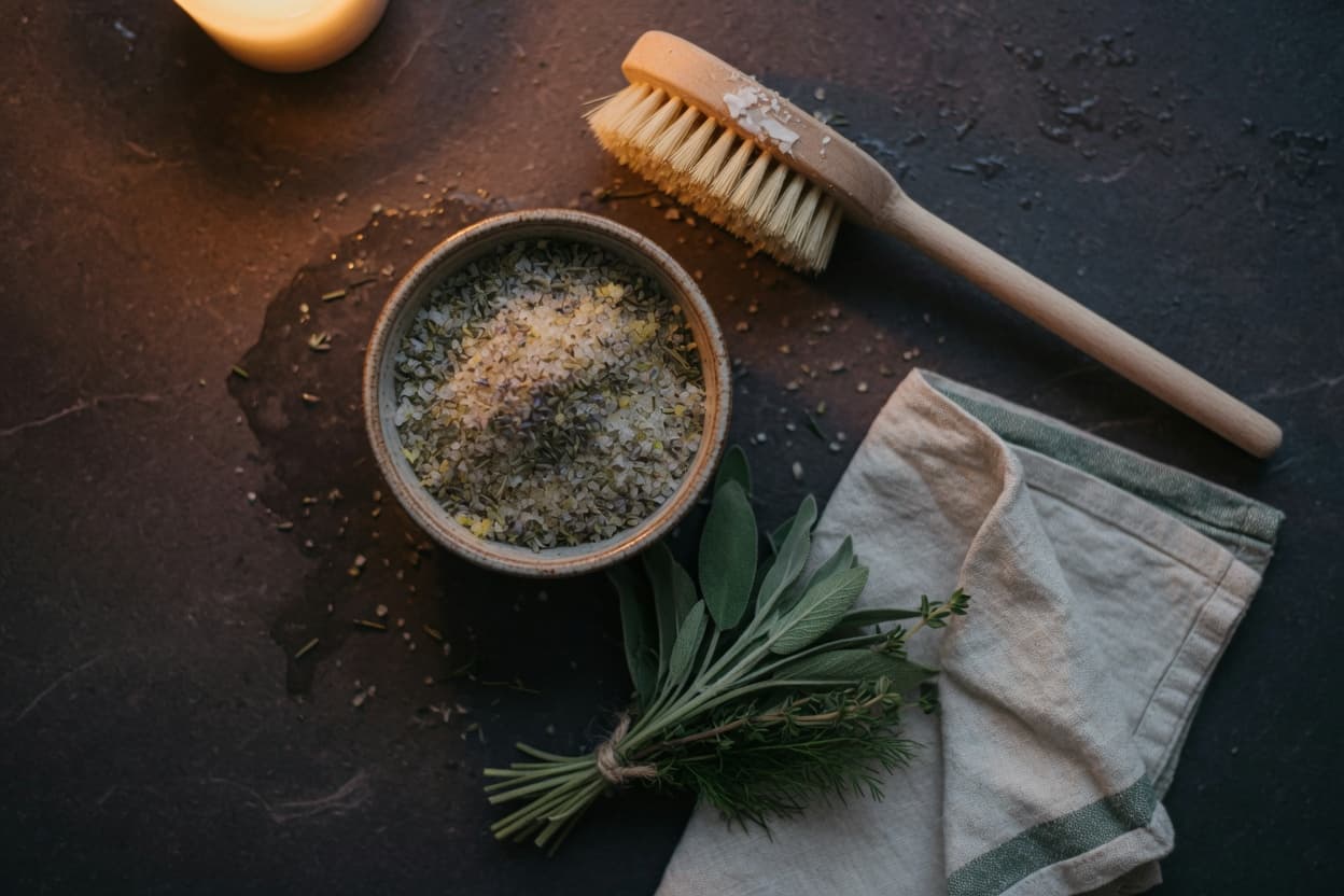 Full-body exfoliation followed by a nourishing, hydrating wrap.