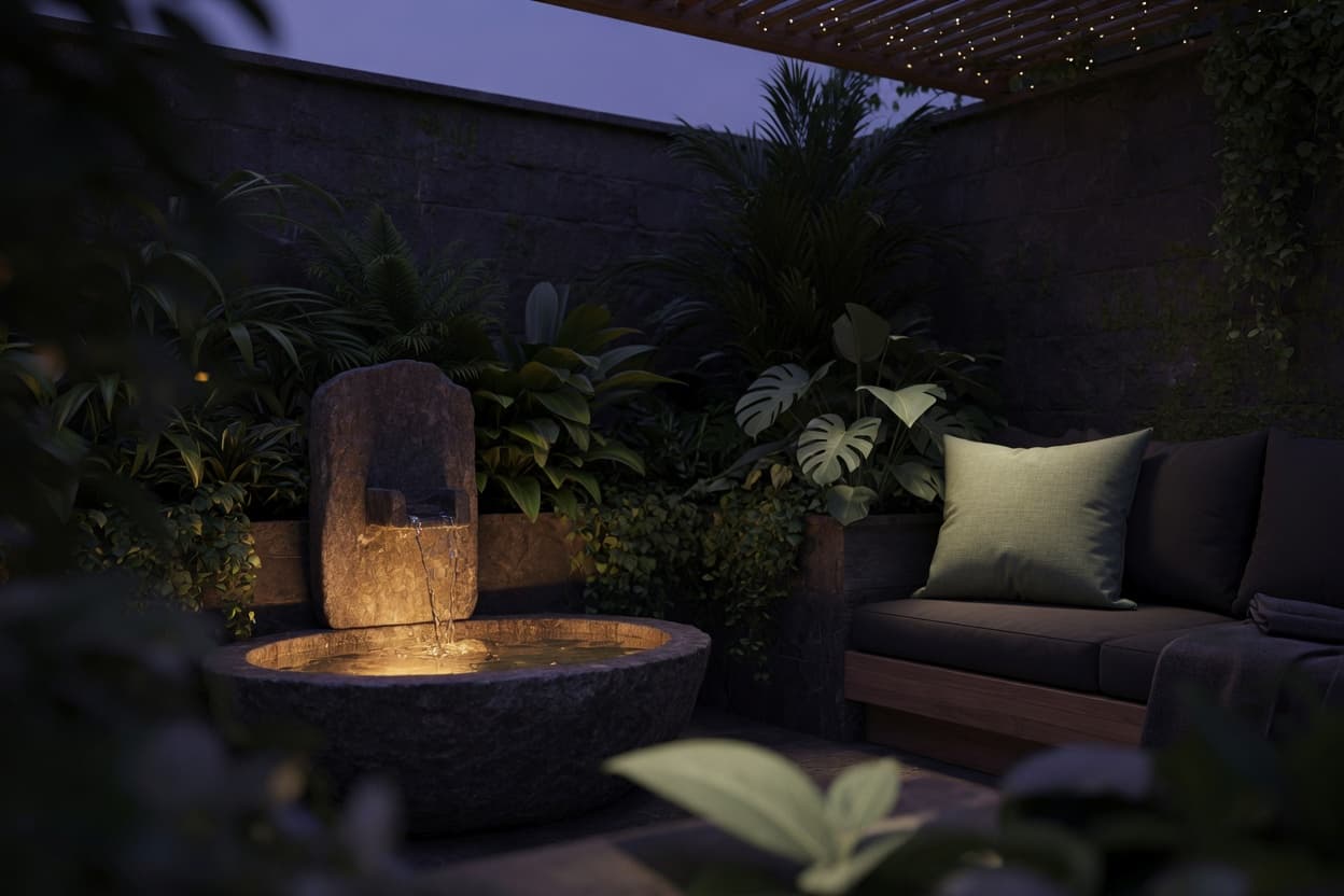 Our secluded courtyard garden — a breath of green air in the heart of Notting Hill.